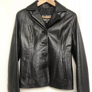 Vera Pelle Genuine Leather Womens Jacket Blazer XS